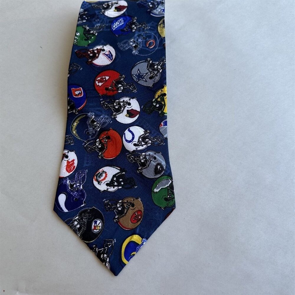Vintage NFL Team Mens Tie Football Helmets Teams Made in USA Polyester Novelty